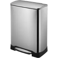 EKO - Neo-Cube Recycling Treteimer 28+18 Liter - Stainless Steel - Matt Edelstahl