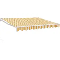 vidaXL Markise Einziehbar Gelb und Weiß 3,5x2,5 m Stoff und Aluminium