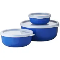 Mepal Lumina Vorratsdose, luftdicht, 3-teiliges Set, Ideal für die Aufbewahrung von Brot, Salat, Snacks und weiteren Lebensmitteln, Farbe: vivid blue