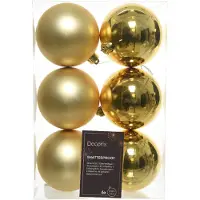 Ksd 6 Weihnachtskugeln hellgold 80 mm (geel)