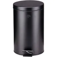 Dirt Devil Tretmülleimer 12 Liter – Mülleimer Soft Close Mechanismus – Edelstahl-Abfalleimer mit herausnehmbarem Inneneimer – für Badezimmer – 27,5 x 25,5 x 40,2 CM – Schwarz