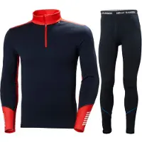 Helly Hansen für Herren. 49363 Thermo-Shirt mit halbem Reißverschluss Lifa Merino Midweight marineblau (2XL), Sportlich, Wolle, Langarm