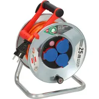 Brennenstuhl 1198740, Edelstahl, Stahl, 3 AC-Ausgänge, Gerade, 25 m, IP44