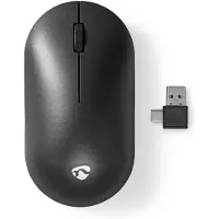 Nedis MSWS410BK Maus kabellos Silent-Maus 1200 dpi 3 Tasten beidhändig Akku