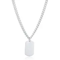 KUZZOI Halsketten - Halskette Panzerkette Anhänger Platte 925 Silber - Gr. unisize - in Silber - für Damen