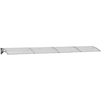 vidaXL Türvordach Grau und Transparent 400x75 cm Polycarbonat