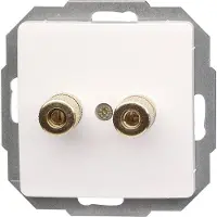 Kopp 921502085 PARIS - Lautsprechersteckdose, 4mm Bananenstecker/Lautsprecherkabel bis 10mm2, Farbe: arktisweiß