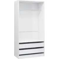 vidaXL Kleiderschrank Hochglanz-Weiß 100x50x200 cm Holzwerkstoff