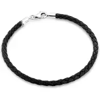 Nenalina Armband Bead Anhänger Bettelarmband Fake Leder 925 Silber Nenalina Silber
