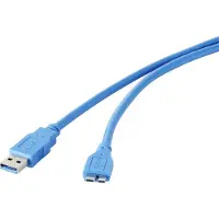 Renkforce RF-4264542, 1 m, USB A, Micro-USB B, USB 3.2 Gen 1 (3.1 Gen 1), 5 Gbit/s, Blau