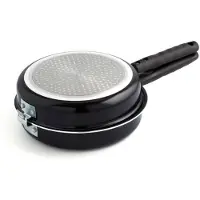 Quid Gastro Fun Doppelpfanne 24cm Schwarz Aluminium beschichtet bedruckt