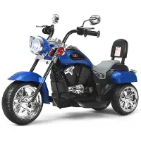 Coast Elektro-Motorrad mit verstellbarem Scheinwerfer - 6V - mit Musik - 91 x 48 x 64 cm - blau/schwarz