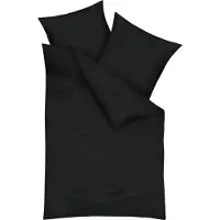 Kaeppel Bettwäsche "Uni", schwarz, B/L: 200cm x 200cm, 1 Stk., 2 Stk., Mako-Satin, B/L: 80cm x 80cm & 80cm x 80cm, 3 Stk., Mako-Satin, Obermaterial: 100% Baumwolle, Bettwäsche, Bettwäsche, Unifarben