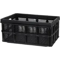 Excellent houseware Klappbox 32L schwarz Kunststoff 48 cm x 35 cm x 24 cm