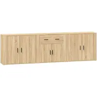 vidaXL Sideboards 3 Stk. Sonoma-Eiche Holzwerkstoff