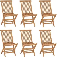 vidaXL Klappstühle, 6 Stück, Massivholz Teakholz