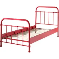 Vipack Einzelbett "New York, Bettgestell Metall, pulverbeschichtet, in zeitlosem Design", rot, B:95cm H:100cm L:210cm, Betten, Einzelbett, zwei Breiten und mehrere Farben zu Auswahl