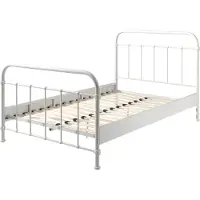 Vipack Einzelbett "New York, Bettgestell Metall, pulverbeschichtet, in zeitlosem Design", weiß, B:125cm H:100cm L:210cm, Betten, Einzelbett, zwei Breiten und mehrere Farben zu Auswahl