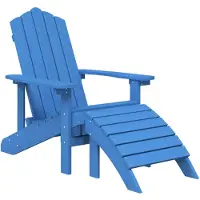 vidaXL Adirondack-Gartenstuhl mit Fußteil HDPE Aquablau