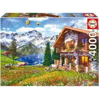 Educa Borras Zuhause In Den Alpen Puzzle 4000 Stücke Silber Silber One Size
