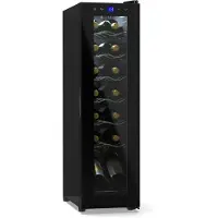 Klarstein Weinkühlschrank,1 Zone Getränkekühlschrank mit Glastür, Leiser Indoor/Outdoor Kühlschrank, 41L Flaschenkühlschrank Klein, Weinschrank für Getränke, Weinkühler für 14 Flaschen