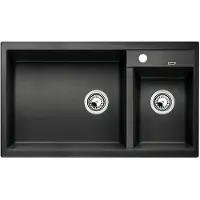 BLANCO METRA 9, Aufsatzwanne, Rechteckig, Silber, 2 Becken, 525 x 430 mm, 19 cm