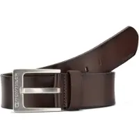 Tom Tailor Ledergürtel "TTCALVINPLUS", Herren, Gr. 110, braun (dunkelbraun), Rindsleder, unifarben, Gürtel Ledergürtel, 4 cm breiter Herrengürtel, Casual und Jeans Look