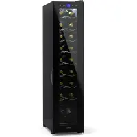 Klarstein Weinkühlschrank,1 Zone Getränkekühlschrank mit Glastür, Leiser Indoor/Outdoor Kühlschrank, 50L Flaschenkühlschrank Klein, Weinschrank für Getränke, Weinkühler für 18 Flaschen