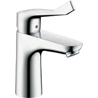 Hansgrohe Focus Waschtischmischer, extra langer Griff, ComfortZone100, Ausladung 119mm, ohne Ablaufgarnitur, chrom, 31915000