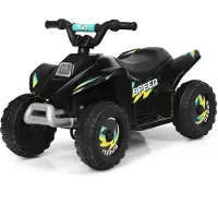 Costway 6V Kinder Elektroauto 2,8-4,6 km/h Mini Kinderauto mit Vor- und Rückwärtsschalter, Elektrofahrzeuge, Kinder Quad ATV für Kinder 3+ bis zu 30kg