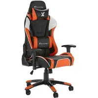 X Rocker Agility eSports, PC-Gamingstuhl, Gepolsterter, ausgestopfter Sitz, Gepolsterte, ausgestopfte Rückenlehne, Fußball, Universal, Schwarz/Orange