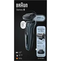 Braun Series 6 61-N1200s, Folienschaber, Schwarz, Edelstahl, Tasten, Schwarz, LED