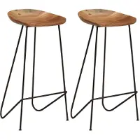 vidaXL Barhocker 2 Stk. Massivholz Akazie