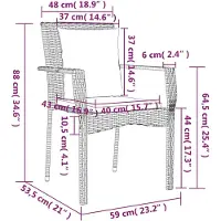 vidaXL 5-tlg. Garten-Essgruppe mit Kissen Schwarz Poly Rattan