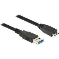 DeLOCK USB 3.0 Typ-A auf Micro-B Kabel 3m schwarz, doppelt geschirmt