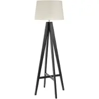 Searchlight Ländliche Stehlampe Easel 148cm schwarz mit taupe