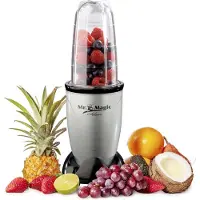 DS Produkte Mr. Magic Silber-Schwarz, Standmixer, Kunststoffgehäuse, 400 Watt, 0,5 l Behälter, Universalzerkleinerer-Zubehör, 4389