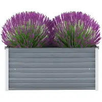 vidaXL Garten-Hochbeet Verzinkter Stahl 100x40x45 cm Grau
