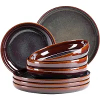 OEM Keramisches Geschirrset 8-teilig für 4 Personen mit unregelmäßigem Glaze-Effekt