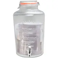 MPLCo Glasbehälter 8L mit Hahn für Getränke und Saft