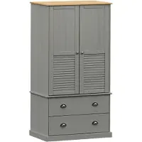 vidaXL Kleiderschrank VIGO Grau 90x55x170 cm Massivholz Kiefer