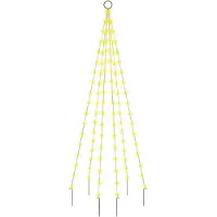 vidaXL LED-Weihnachtsbaum für Fahnenmast Warmweiß 108 LEDs 180 cm