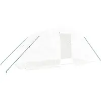 vidaXL Gewächshaus mit Stahlrahmen Weiß 10 m² 5x2x2,3 m