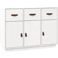 vidaXL Sideboard Weiß 100x40x75 cm Massivholz Kiefer