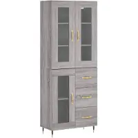vidaXL Highboard Grau Sonoma 69,5x34x180 cm Holzwerkstoff