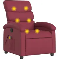 vidaXL Massagesessel Weinrot Stoff