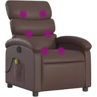 vidaXL Massagesessel Braun Kunstleder