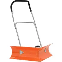 vidaXL Schneeschieber mit Teleskopgriff Orange Stahl