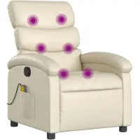 vidaXL Massagesessel Creme Kunstleder