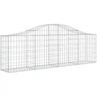 vidaXL Gabione mit Hochbogen 200x30x60/80 cm Verzinktes Eisen